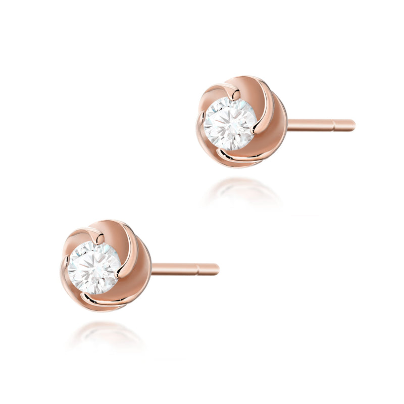Cercei Aur 14K cu Diamant Natural 0.10 ct, imaginea 8 din 10
