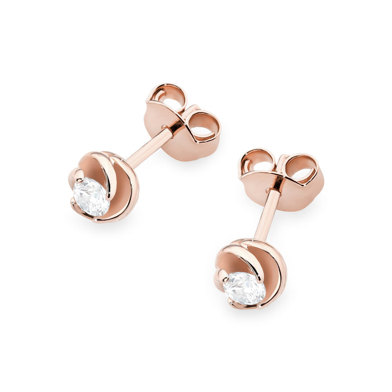 Cercei Aur 14K cu Diamant Natural 0.10 ct, imaginea 9 din 10