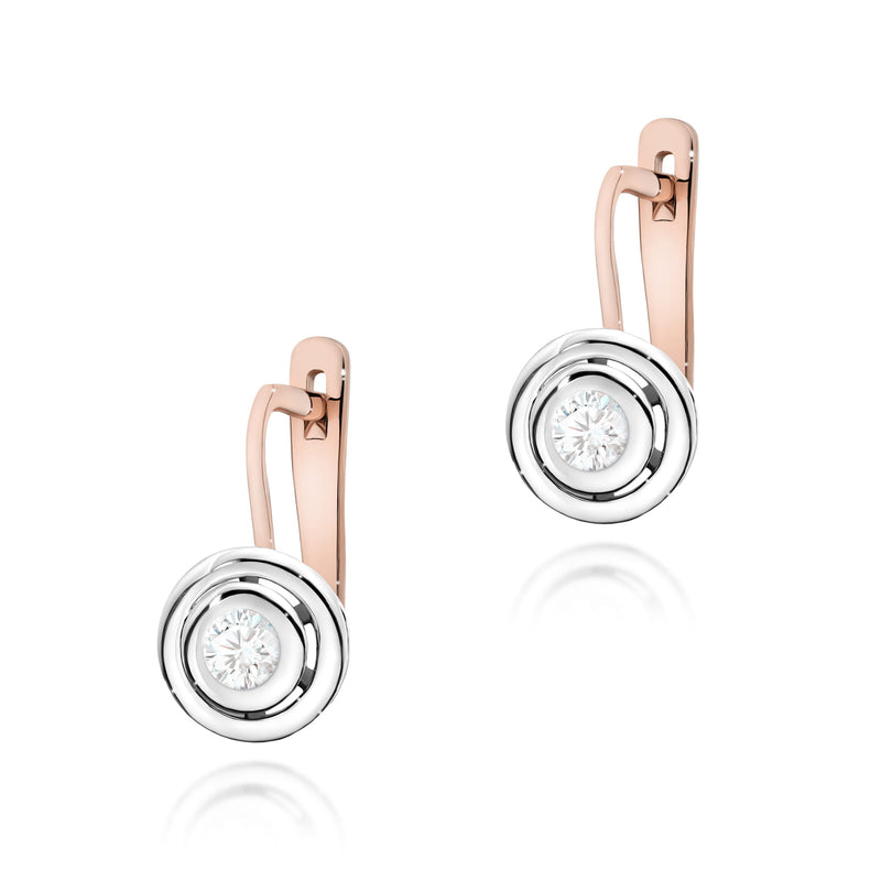 Cercei Aur 14K cu Diamant Natural 0.10 ct, imaginea 7 din 8