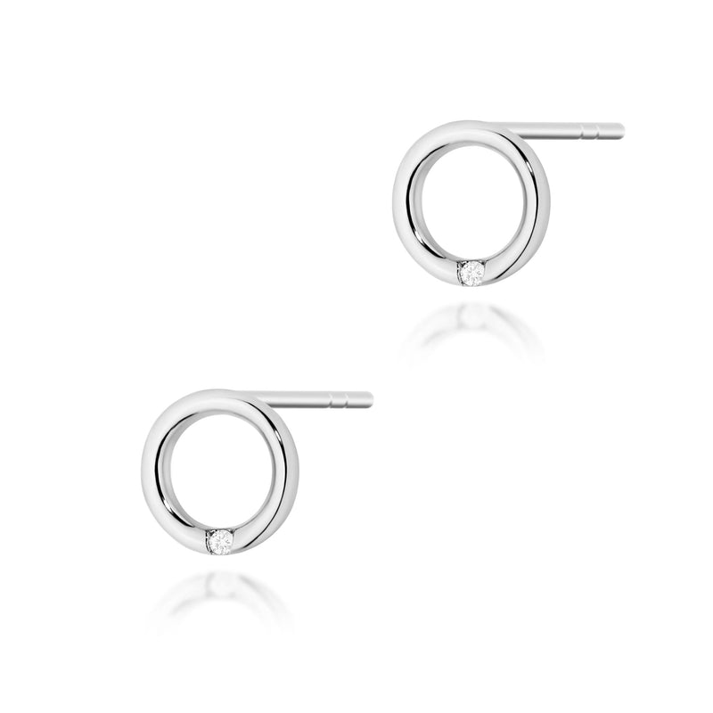 Cercei Aur 14K cu Diamante Naturale 0.01 ct, imaginea 5 din 10