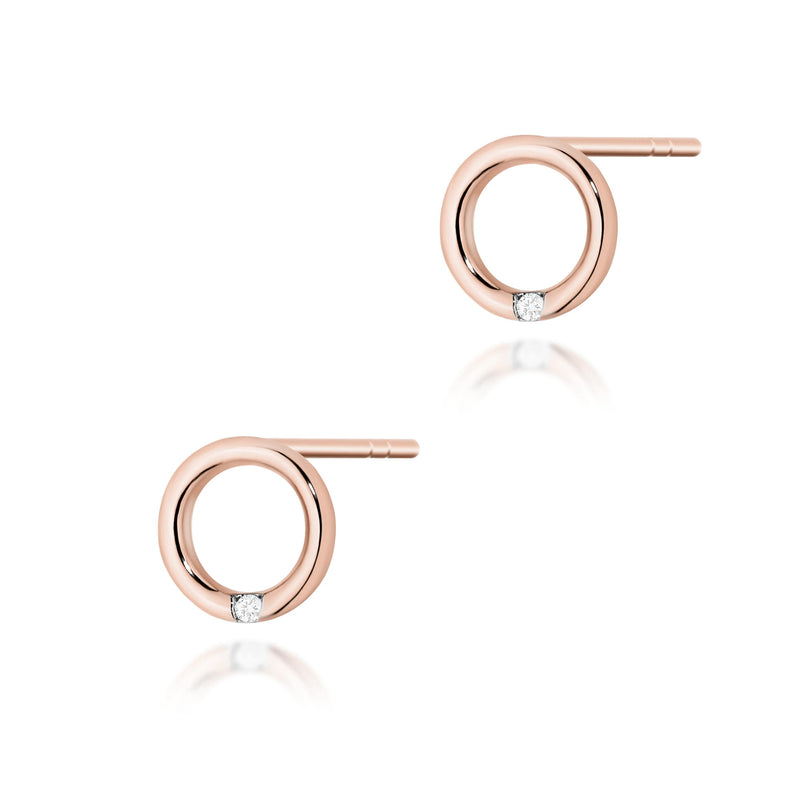 Cercei Aur 14K cu Diamante Naturale 0.01 ct, imaginea 8 din 10
