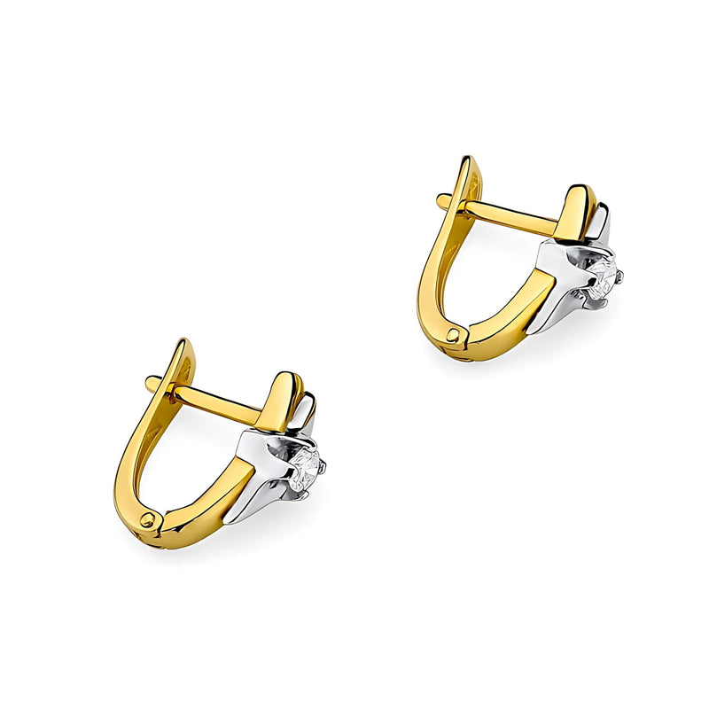 Cercei Aur 14K cu Diamant Natural 0.10 ct, imaginea 2 din 6