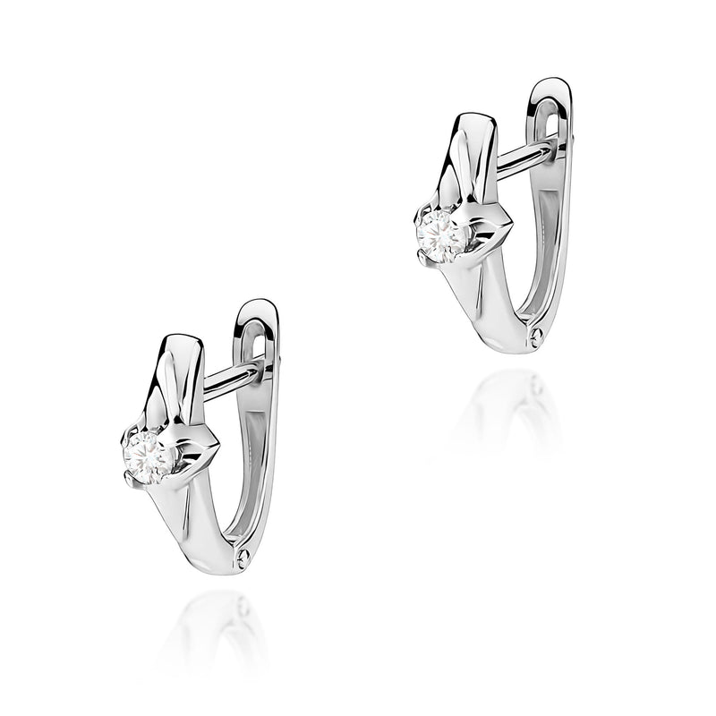 Cercei Aur 14K cu Diamant Natural 0.10 ct, imaginea 5 din 6