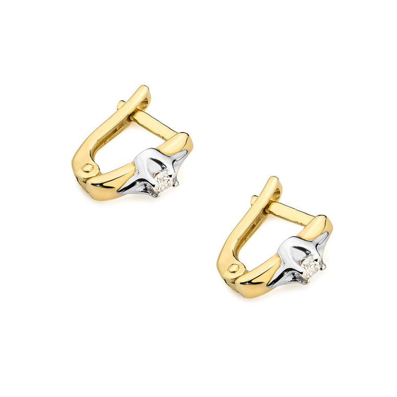Cercei Aur 14K cu Diamant Natural 0.04 ct, imaginea 2 din 6