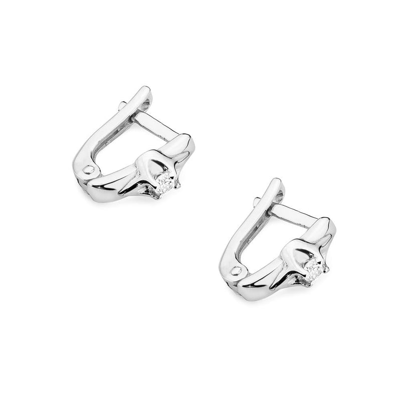 Cercei Aur 14K cu Diamant Natural 0.04 ct, imaginea 6 din 6