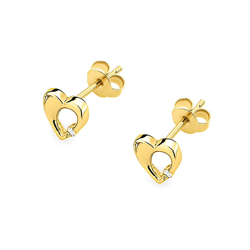 Cercei Aur 14K cu Diamant Natural 0.01 ct, imaginea 2 din 6