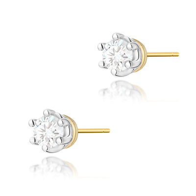 Cercei Aur 14K cu Diamant Natural 0.15 ct