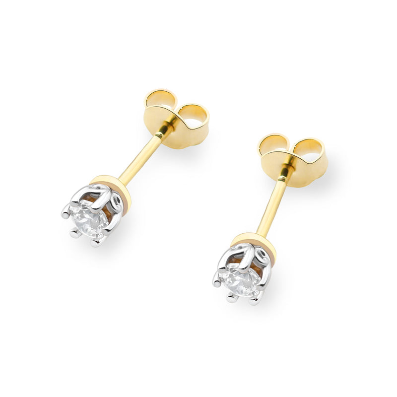 Cercei Aur 14K cu Diamant Natural 0.15 ct, imaginea 2 din 6