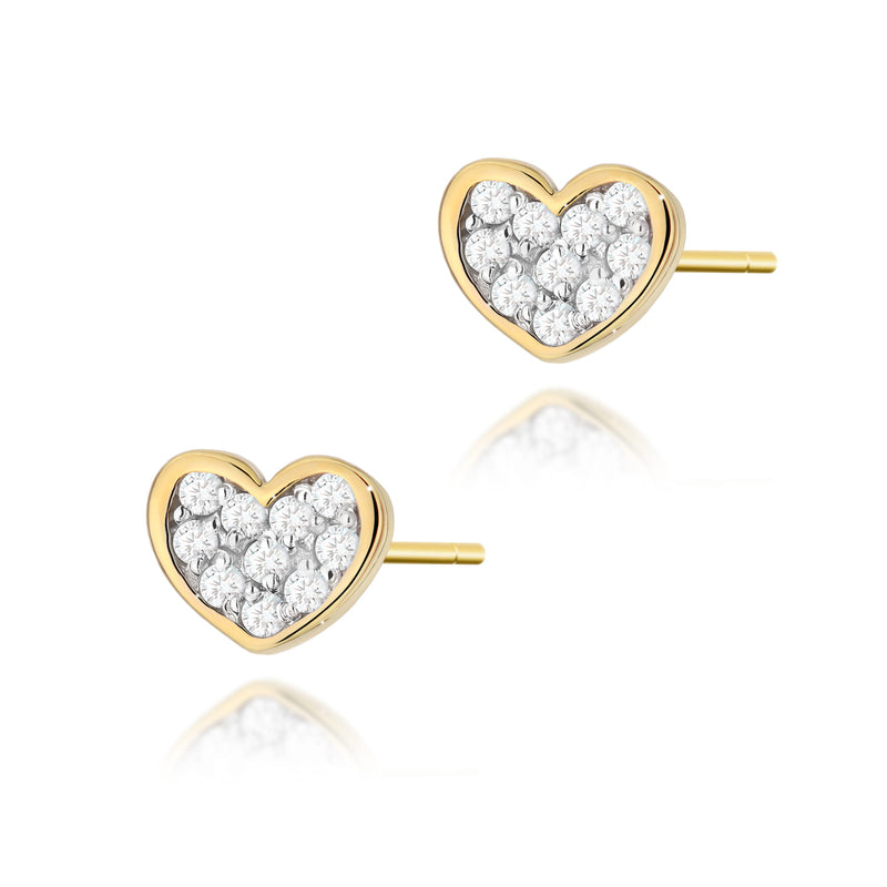 Cercei Aur 14K cu Diamante Naturale 0.17 ct — Aur galben