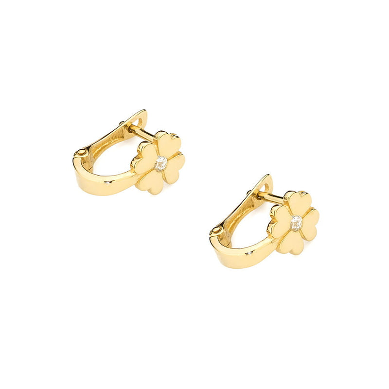 Cercei Aur 14K cu Diamant Natural 0.03 ct, imaginea 2 din 5