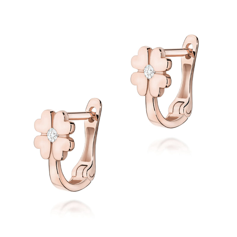 Cercei Aur 14K cu Diamant Natural 0.03 ct, imaginea 3 din 5