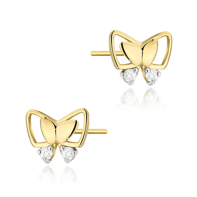 Cercei Aur 14K cu Diamante Naturale 0.08 ct