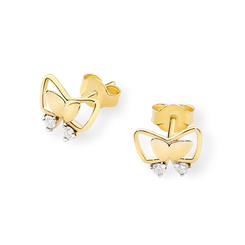 Cercei Aur 14K cu Diamante Naturale 0.08 ct, imaginea 2 din 6