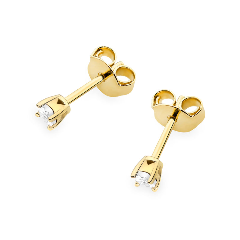 Cercei Aur 14K cu Diamant Natural 0.03 ct, imaginea 2 din 6