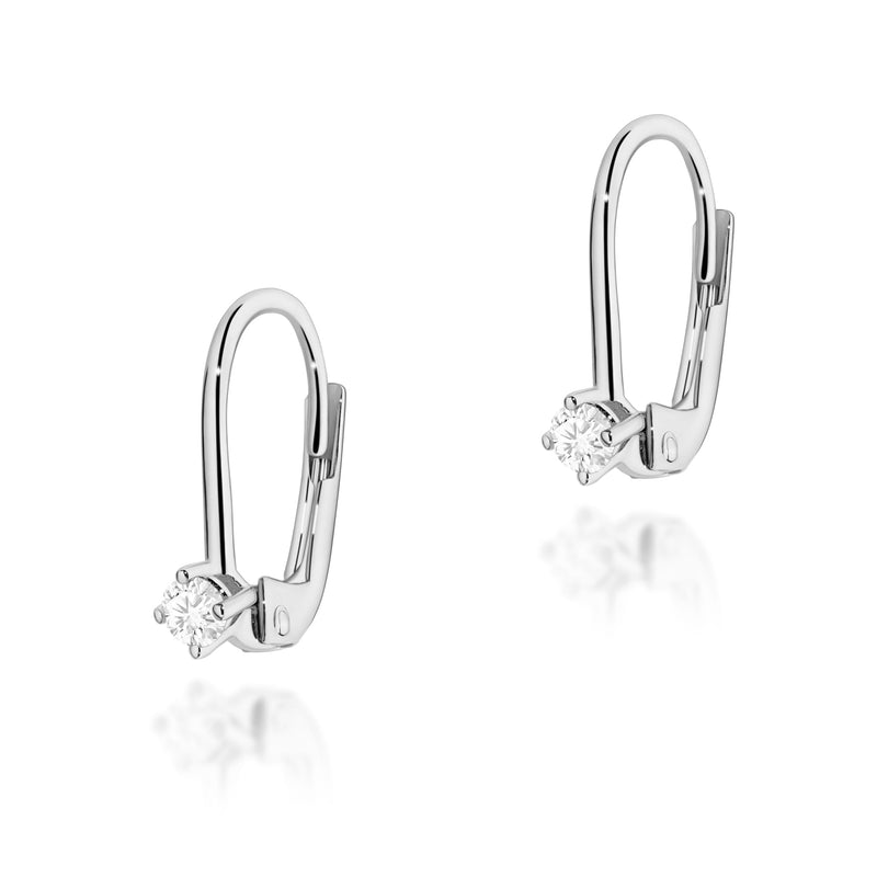 Cercei Aur 14K cu Diamant Natural 0.08 ct, imaginea 3 din 4