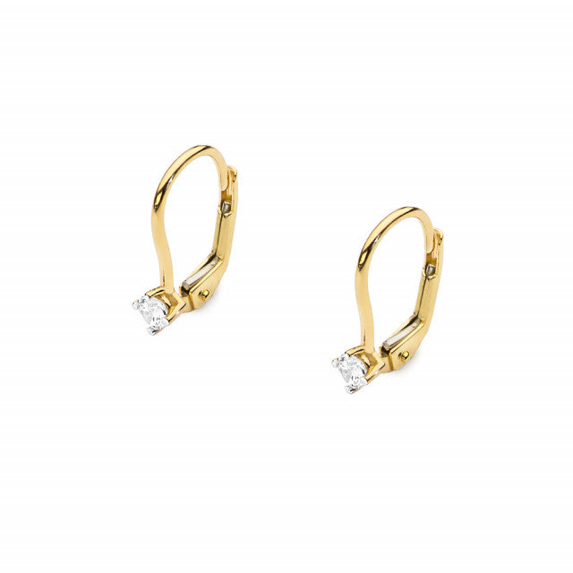 Cercei Aur 14K cu Diamant Natural 0.10 ct, imaginea 2 din 4