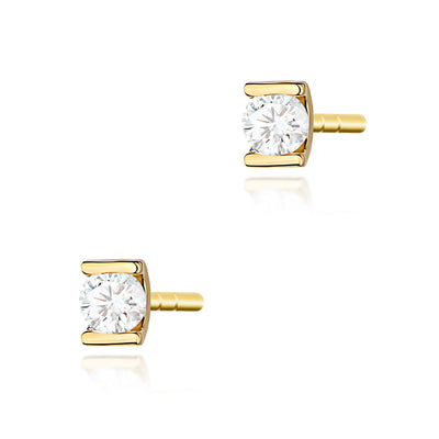 Cercei Aur 14K cu Diamant Natural 0.04 ct