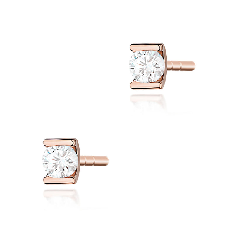 Cercei Aur 14K cu Diamant Natural 0.04 ct, imaginea 3 din 6