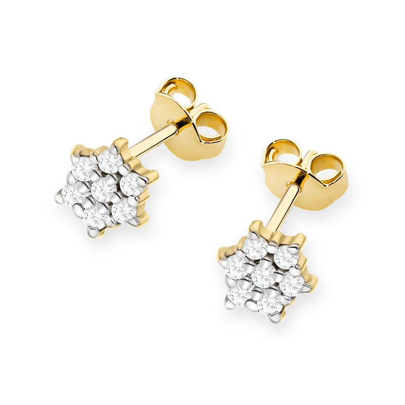 Cercei Aur 14K cu Diamante Naturale 0.12 ct, imaginea 2 din 6