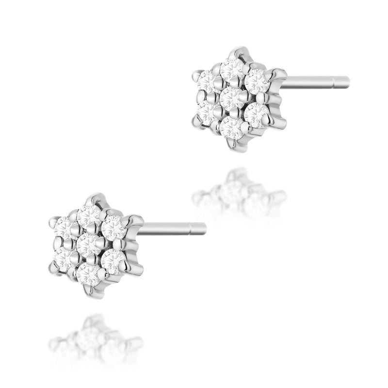 Cercei Aur 14K cu Diamante Naturale 0.12 ct, imaginea 3 din 6