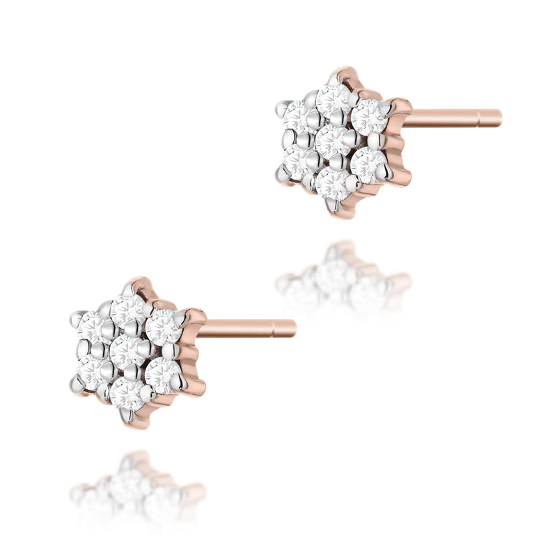Cercei Aur 14K cu Diamante Naturale 0.12 ct, imaginea 5 din 6