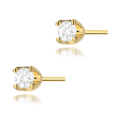 Cercei Aur 14K cu Diamant Natural 0.10 ct