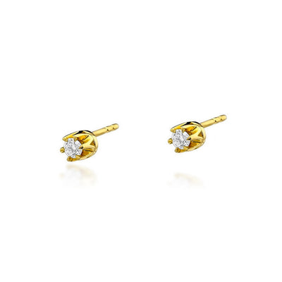 Cercei Aur 14K cu Diamant Natural 0.10 ct