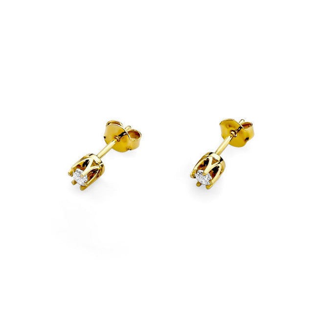 Cercei Aur 14K cu Diamant Natural 0.10 ct, imaginea 2 din 5