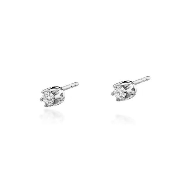Cercei Aur 14K cu Diamant Natural 0.10 ct, imaginea 3 din 5