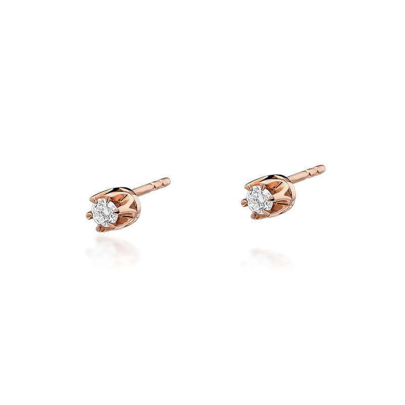 Cercei Aur 14K cu Diamant Natural 0.10 ct, imaginea 5 din 5