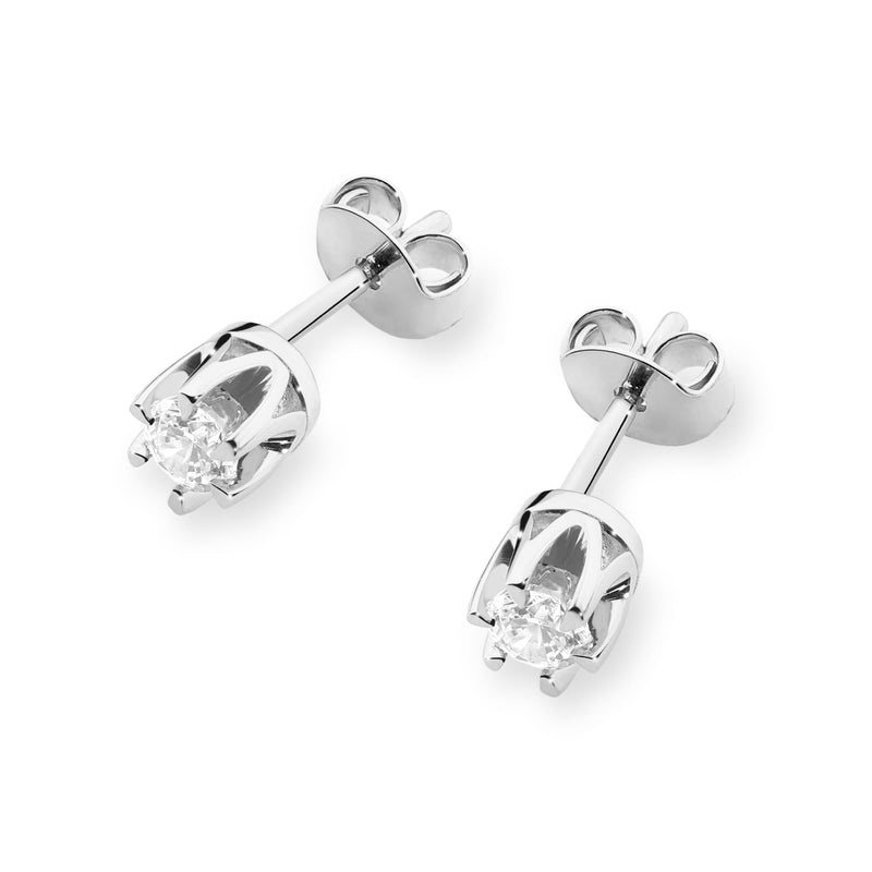 Cercei Aur 14K cu Diamant Natural 0.08 ct, imaginea 4 din 5