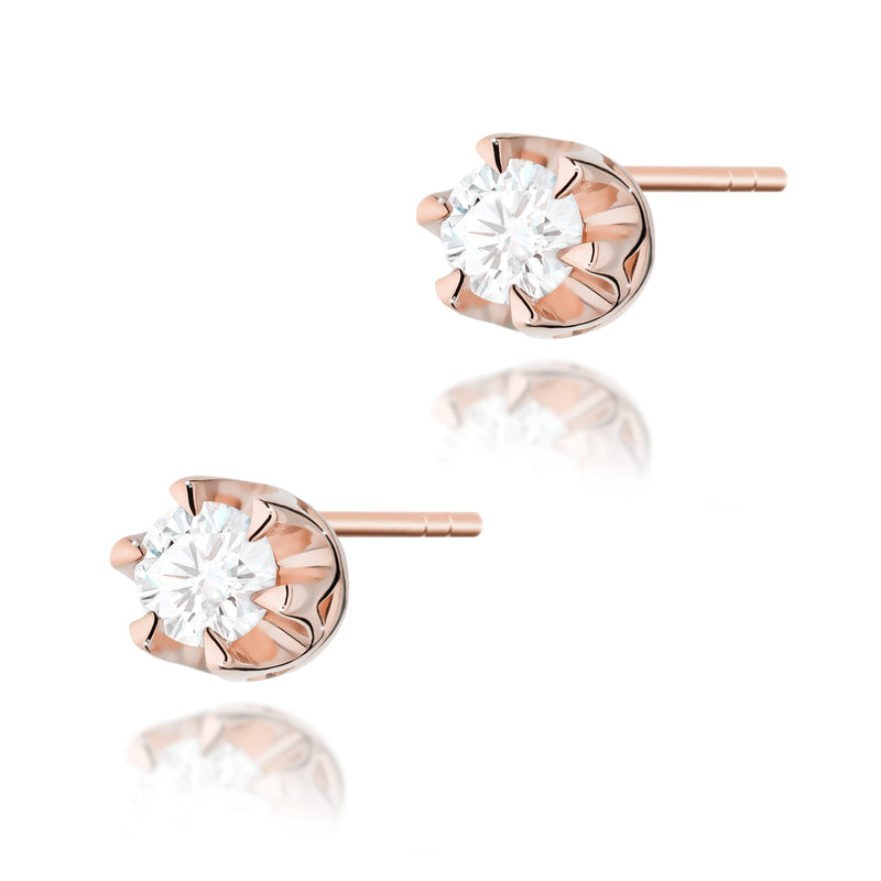 Cercei Aur 14K cu Diamant Natural 0.08 ct, imaginea 5 din 5