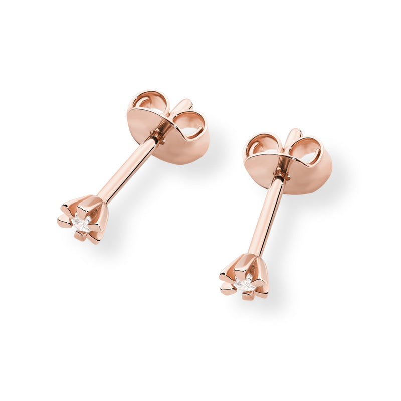 Cercei Aur 14K cu Diamant Natural 0.02 ct, imaginea 4 din 6