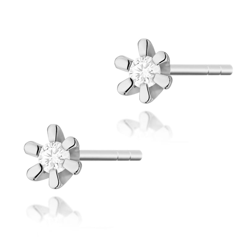 Cercei Aur 14K cu Diamant Natural 0.02 ct, imaginea 5 din 6