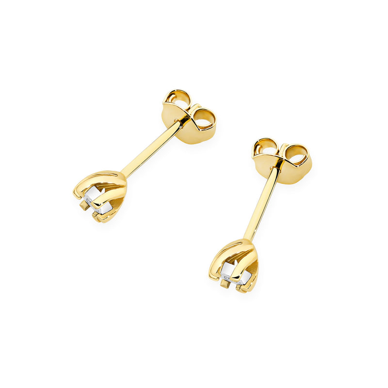 Cercei Aur 14K cu Diamant Natural 0.01 ct, imaginea 2 din 6