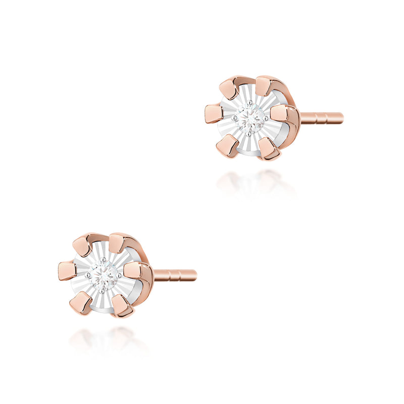 Cercei Aur 14K cu Diamant Natural 0.01 ct, imaginea 3 din 6