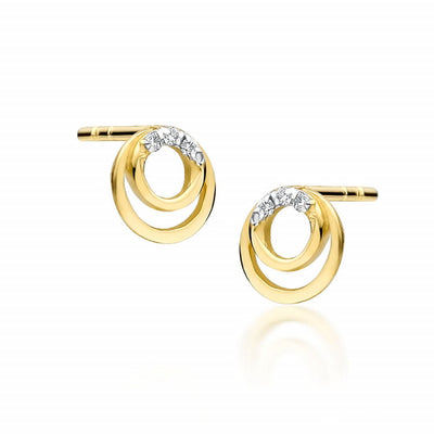 Cercei Aur 14K cu Diamante Naturale 0.03 ct