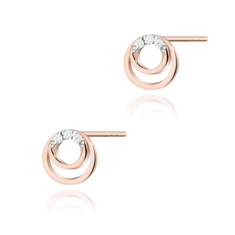 Cercei Aur 14K cu Diamante Naturale 0.03 ct, imaginea 3 din 4