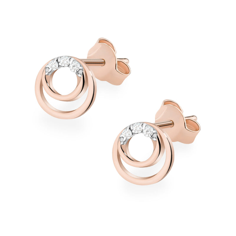 Cercei Aur 14K cu Diamante Naturale 0.03 ct, imaginea 4 din 4
