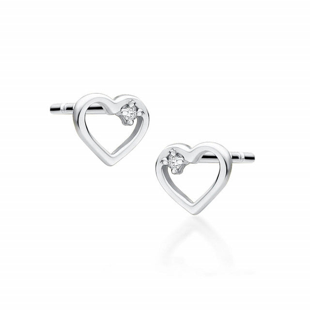 Cercei Aur 14K cu Diamante Naturale 0.01 ct, imaginea 2 din 3