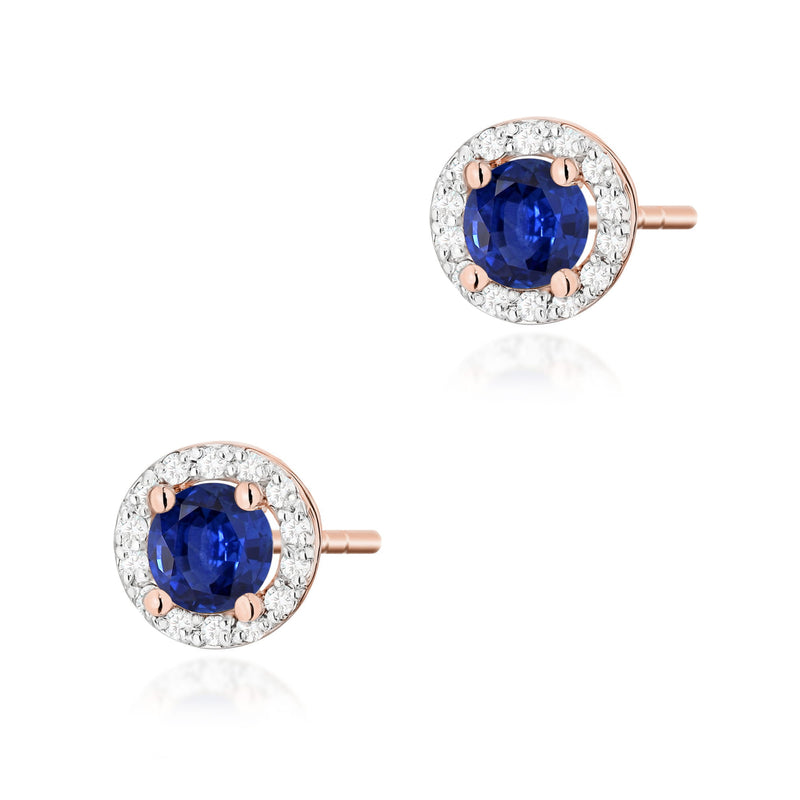 Cercei Aur 14K cu Safir 0.50 ct si Diamante Naturale 0.24 ct, imaginea 4 din 9