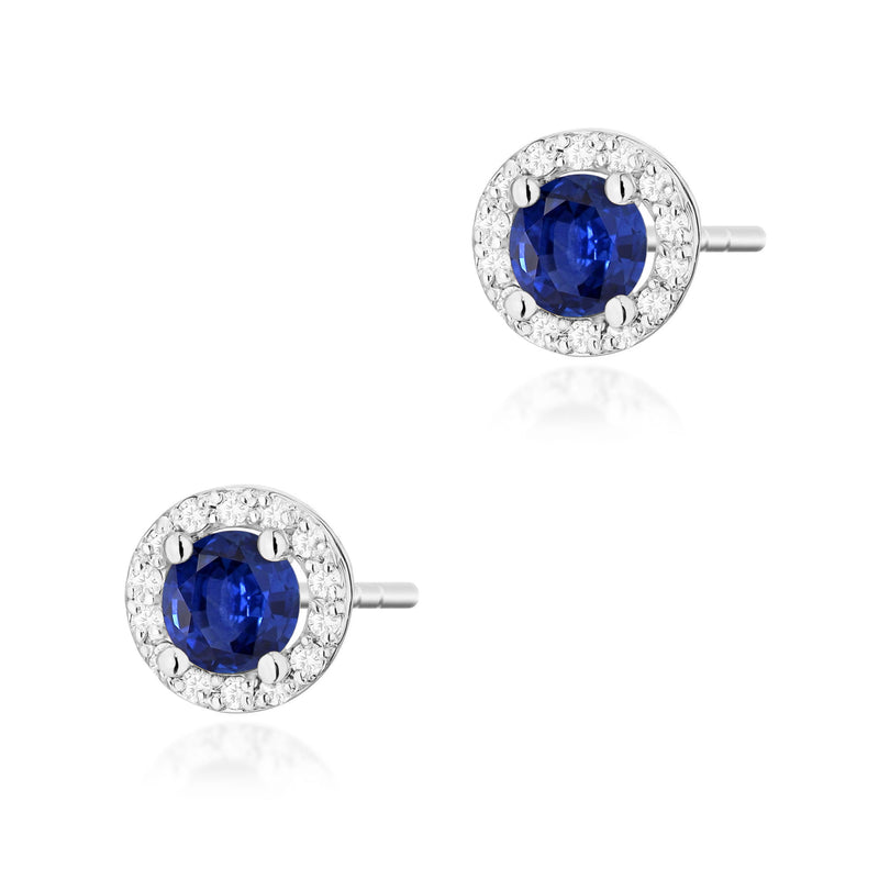 Cercei Aur 14K cu Safir 0.50 ct si Diamante Naturale 0.24 ct, imaginea 7 din 9