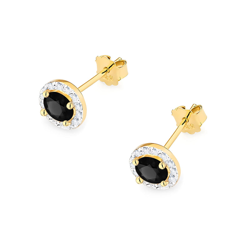 Cercei Aur 14K cu Diamante Naturale Albe si Negre 0.74 ct, imaginea 2 din 9