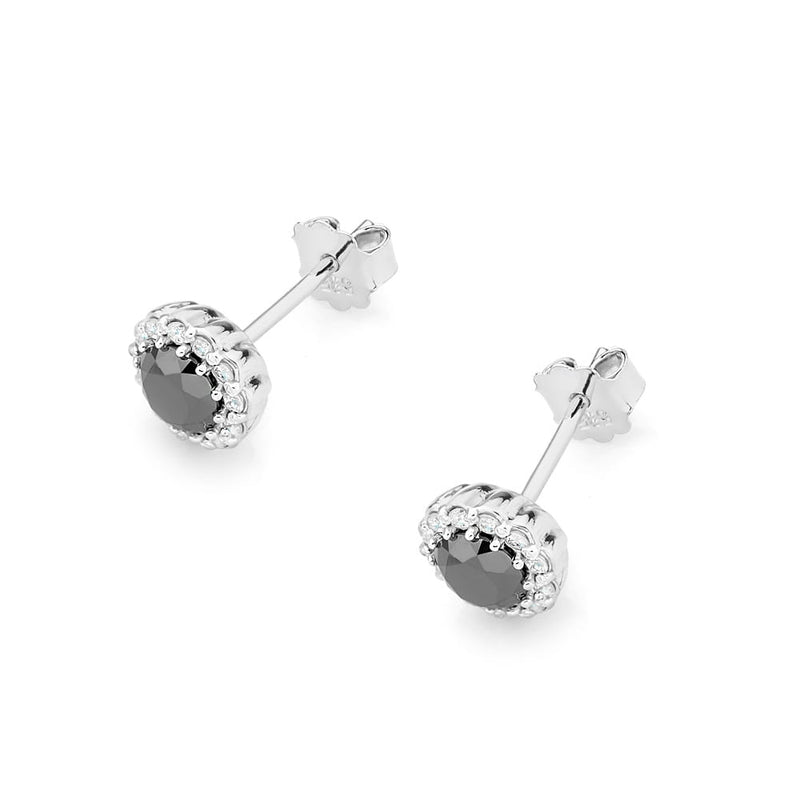 Cercei Aur 14K cu Diamante Naturale Albe si Negre 0.71 ct, imaginea 7 din 7