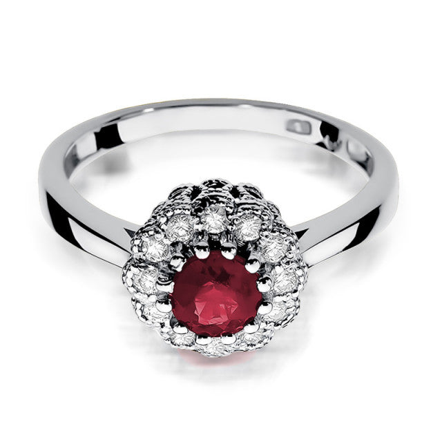 Inel Aur 14K cu Rubin 0.60 ct si Diamante Naturale 0.17 ct, imaginea 3 din 8
