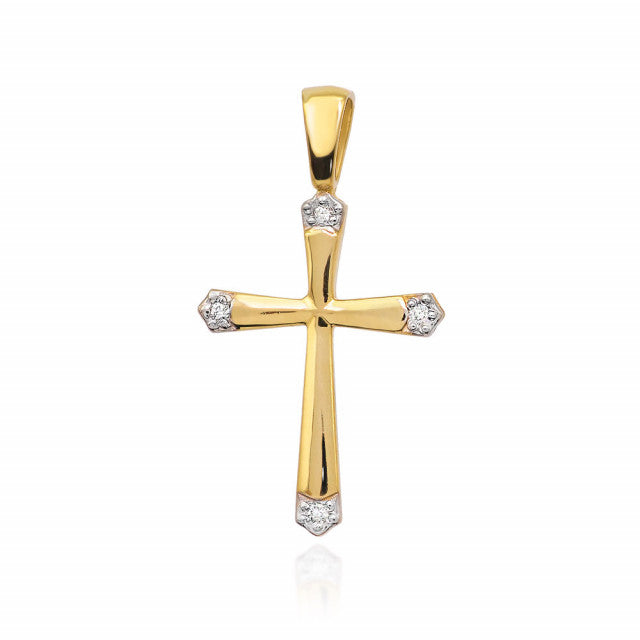 Pandantiv Aur 14K cu Diamante Naturale 0.02 ct — Aur galben