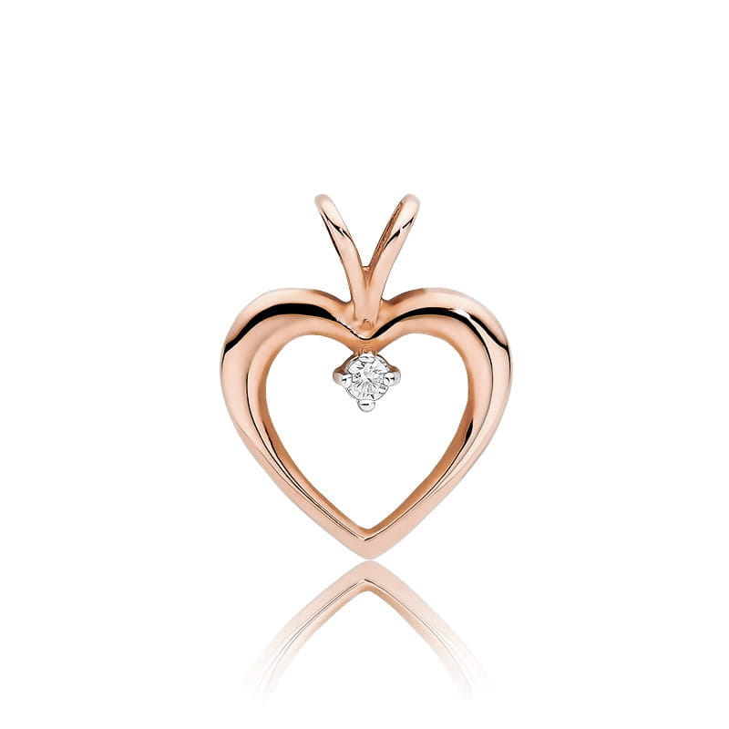 Pandantiv Aur 14K cu Diamant Natural 0.04 ct, imaginea 5 din 6