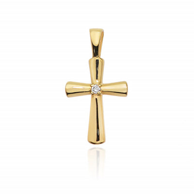 Pandantiv Aur 14K cu Diamant Natural 0.01 ct