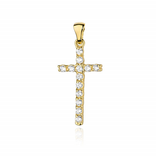 Pandantiv Aur 14K cu Diamante Naturale 0.39 ct — Aur galben