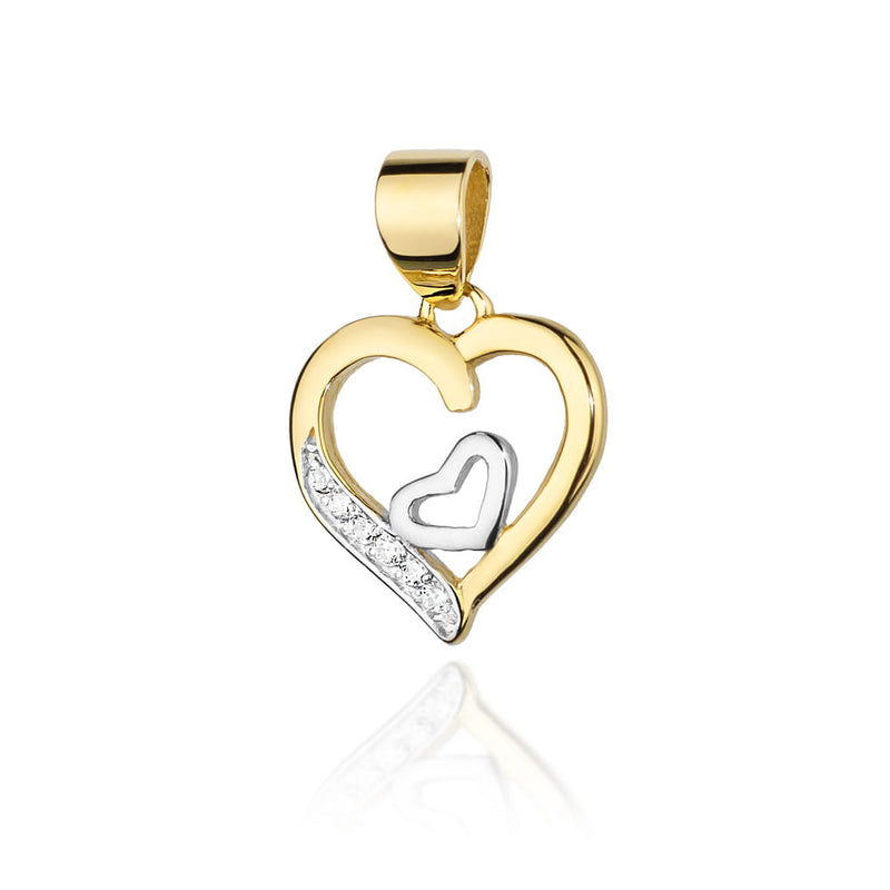 Pandantiv Aur 14K cu Diamante Naturale 0.05 ct — Aur galben